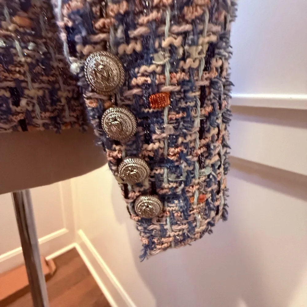 Generation Love SzXS Perfect Cond. Multicolor/Blue Tweed Blazer. Super cute. - Picture 6 of 6